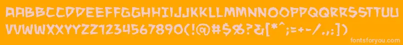 ManeaterbbReg-Schriftart – Rosa Schriften auf orangefarbenem Hintergrund