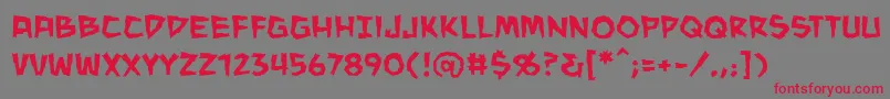 ManeaterbbReg Font – Red Fonts on Gray Background