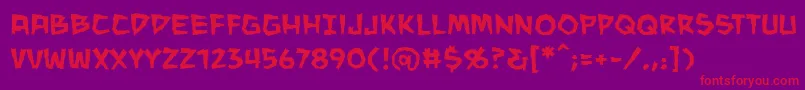ManeaterbbReg-Schriftart – Rote Schriften auf violettem Hintergrund