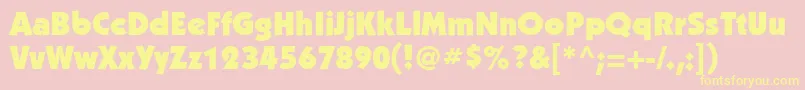Fonte KabelgttUltra – fontes amarelas em um fundo rosa