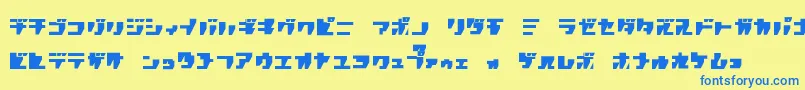 フォントRpgk ffy – 青い文字が黄色の背景にあります。