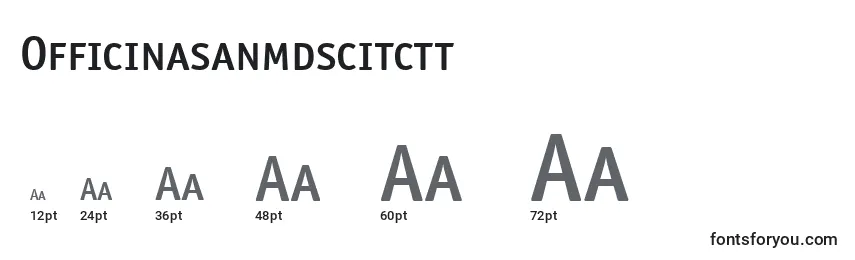 Размеры шрифта Officinasanmdscitctt