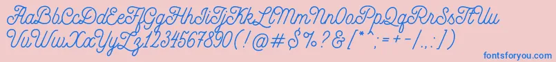 MadeGoodtimeScriptPersonalUse Font – Blue Fonts on Pink Background