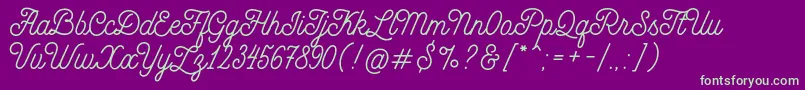 MadeGoodtimeScriptPersonalUse Font – Green Fonts on Purple Background