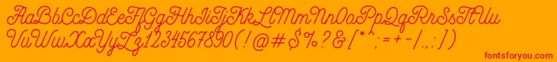 MadeGoodtimeScriptPersonalUse Font – Red Fonts on Orange Background