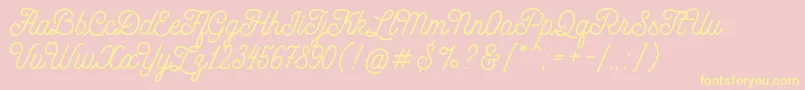 MadeGoodtimeScriptPersonalUse Font – Yellow Fonts on Pink Background