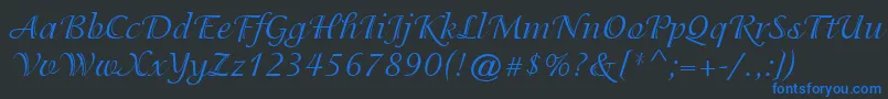 Adorable Font – Blue Fonts on Black Background