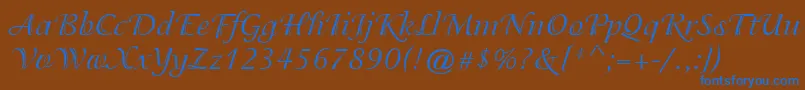Adorable-fontti – siniset fontit ruskealla taustalla