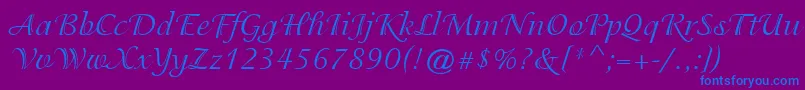 Adorable-fontti – siniset fontit violetilla taustalla