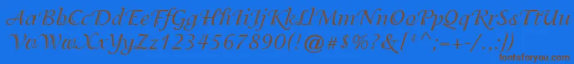 Adorable-Schriftart – Braune Schriften auf blauem Hintergrund