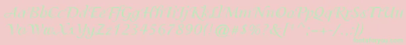 Adorable Font – Green Fonts on Pink Background