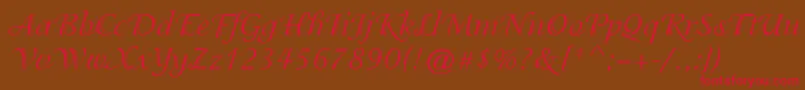 Adorable-Schriftart – Rote Schriften auf braunem Hintergrund
