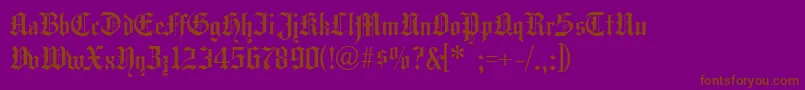 Hansagotisch Font – Brown Fonts on Purple Background