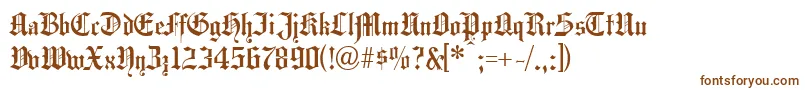 Weitere Informationen zur Hansagotisch-Schriftart Hansagotisch-Schriftart – Braune Schriften auf weißem Hintergrund