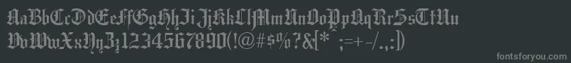 フォントHansagotisch – 黒い背景に灰色の文字