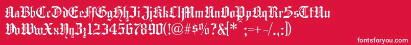 Hansagotisch Font – White Fonts on Red Background