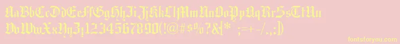 Hansagotisch Font – Yellow Fonts on Pink Background