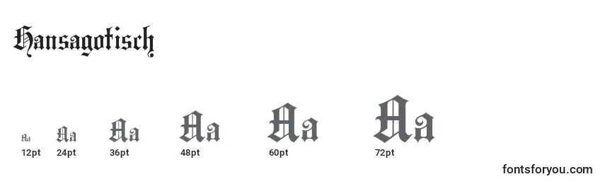 Größen der Schriftart Hansagotisch