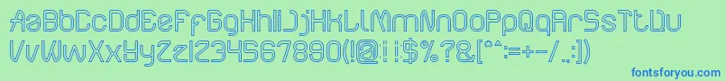 ElectroStaticRainHollow Font – Blue Fonts on Green Background