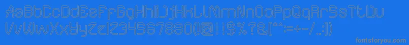 ElectroStaticRainHollow-Schriftart – Graue Schriften auf blauem Hintergrund