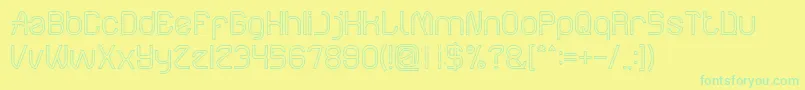 Czcionka ElectroStaticRainHollow – zielone czcionki na żółtym tle