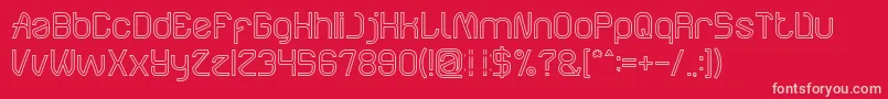 ElectroStaticRainHollow Font – Pink Fonts on Red Background