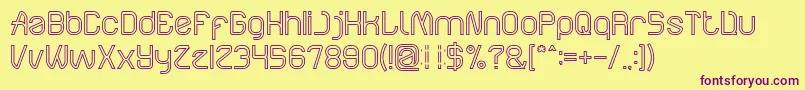 ElectroStaticRainHollow Font – Purple Fonts on Yellow Background