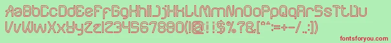 ElectroStaticRainHollow Font – Red Fonts on Green Background