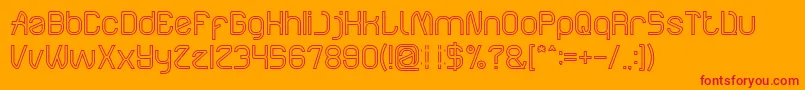 ElectroStaticRainHollow Font – Red Fonts on Orange Background