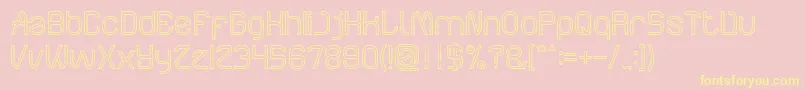 ElectroStaticRainHollow-Schriftart – Gelbe Schriften auf rosa Hintergrund