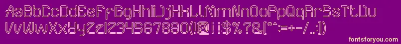 ElectroStaticRainHollow Font – Yellow Fonts on Purple Background
