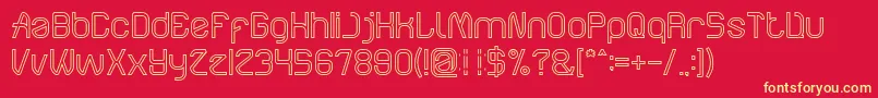 ElectroStaticRainHollow Font – Yellow Fonts on Red Background