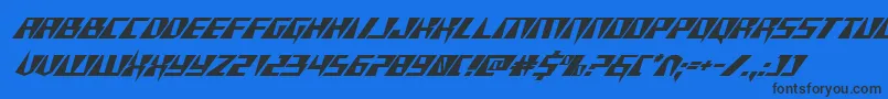 フォントXracerital – 黒い文字の青い背景