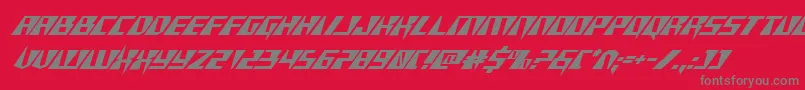 Xracerital Font – Gray Fonts on Red Background