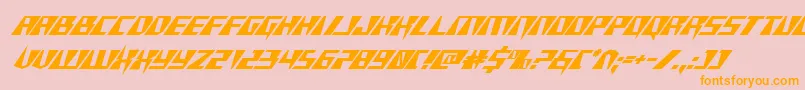 Xracerital-Schriftart – Orangefarbene Schriften auf rosa Hintergrund