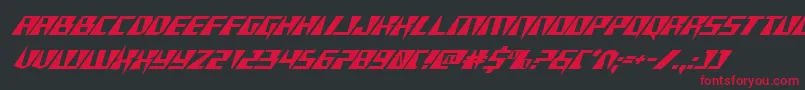 Xracerital-Schriftart – Rote Schriften auf schwarzem Hintergrund