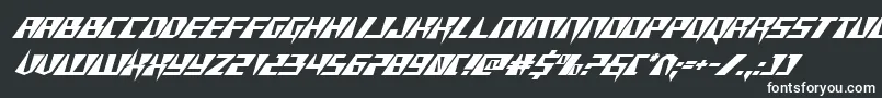 Xracerital-fontti – valkoiset fontit mustalla taustalla