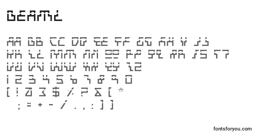 A fonte Beaml – alfabeto, números, caracteres especiais