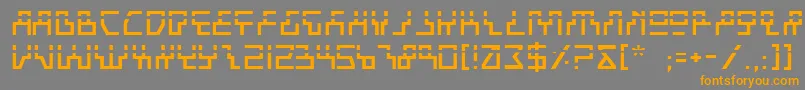 フォントBeaml – オレンジの文字は灰色の背景にあります。