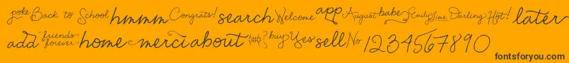 EmilyLimeWords Font – Black Fonts on Orange Background