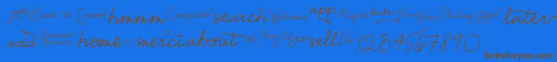 EmilyLimeWords Font – Brown Fonts on Blue Background