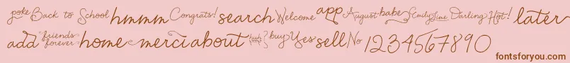 EmilyLimeWords Font – Brown Fonts on Pink Background