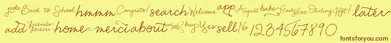 EmilyLimeWords Font – Brown Fonts on Yellow Background