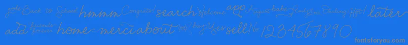 EmilyLimeWords-Schriftart – Graue Schriften auf blauem Hintergrund