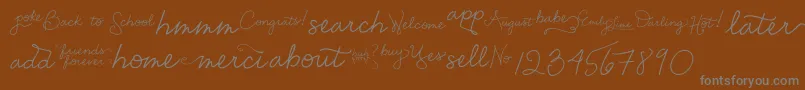 Więcej informacji o czcionce EmilyLimeWords Czcionka EmilyLimeWords – szare czcionki na brązowym tle