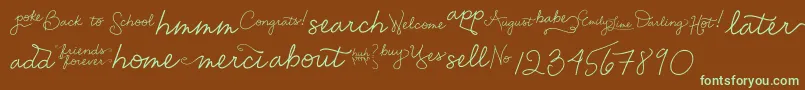 EmilyLimeWords Font – Green Fonts on Brown Background