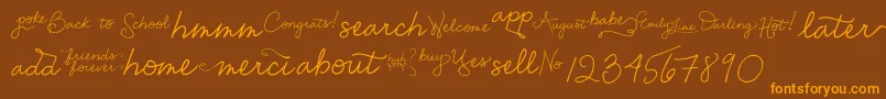 EmilyLimeWords Font – Orange Fonts on Brown Background
