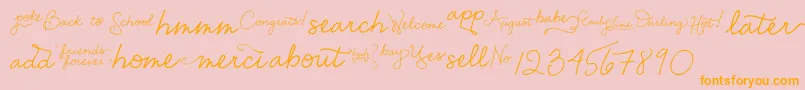 EmilyLimeWords Font – Orange Fonts on Pink Background