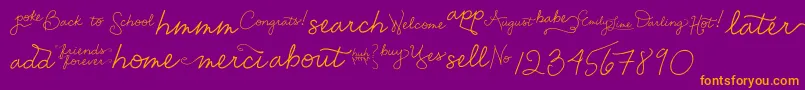 Więcej informacji o czcionce EmilyLimeWords Czcionka EmilyLimeWords – pomarańczowe czcionki na fioletowym tle