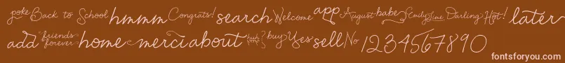 More about EmilyLimeWords Font EmilyLimeWords Font – Pink Fonts on Brown Background